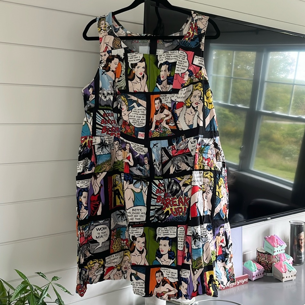 Retrolicious Comic Book Cotton Dress With Pockets 💥